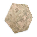 Sekskantet billede af træ tropiske blade i junglen pastel - Bloomery Decor