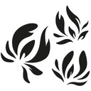 Sticker mural - Couronne de fleurs et cage à oiseaux (bicolore)