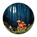 Plakat Las i gwiazdy nocą - SpaceFrog Designs - okrągły