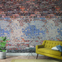 Fototapet med stenlignende look Rød, blå, steneffekt 2,70 x 1,59 m