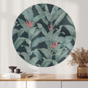 Naklejka na ścianę Urban Jungle Tropical Leaves Green - Bloomery Decor - Round