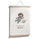 Kinder-Poster 'Ich lerne gern Neues' mit Astronautin