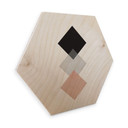 Hexagon Hout Nouveauprints - Squares Pink