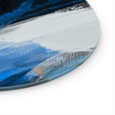 Glasbild Blaue Pinselstriche abstrakt - Cheney - Rund