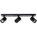 Spotbalken Leonardo, schwarz, 12,1 x 53 cm, Metall Dreifacher Deckenstrahler