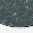 Billede af eksotiske fugle i skoven - Bloomery Decor - rund – print på aluminium (Alu-Dibond)