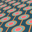 Retro look tapet blå gul - prikket Ikke-vævet tapet med grafisk mønster - struktureret tapet