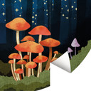Fototapeta las i gwiazdy nocą - SpaceFrog Designs - Okrągła - tapeta flizelinowa/tapeta flizelinowa 