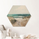 Hexagon-Holzbild Dünenweg zum Strand - Hobday