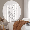 1X Studio - Line Art Hand in Hand - Fototapeta okrągła - tapeta flizelinowa/tapeta flizelinowa samop