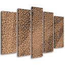 5 stykke lærredsprint, Leopard Leopard Pels Patches Mønster