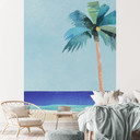 Fototapet Semesterstrand med palm - Rivers