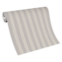 Tapeta w paski, tapeta z włókniny Erismann Versailles taupe, srebrna