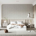 Non-woven tapet med geometrisk mønster, trekanter beige, grå grafik