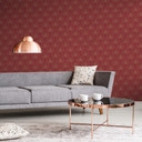 Livingwalls non-woven tapet New Walls 50-tals Glam Art Deco tapet metallic, röd