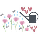 Wandtattoo Watercolor - Gießkanne mit Blumen