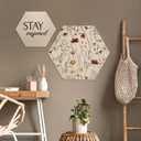 Sekskantet træ Farverige vilde blomster - UN Designs