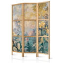 Japanischer Paravent, Raumteiler freistehend, Trennwand - Tapestry Pattern with Meadow and Flowers