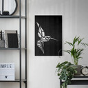 MDF - Drewniana dekoracja origami w kształcie kolibra