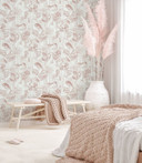 Papier peint floral, papier peint intissé Esprit de la jungle blanc, rose