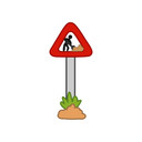 Sticker mural - Panneau d'indication de chantier