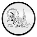 Plakat Wiedeń - Czarno-biały - Okrągły - Pokochaj swoje miasto
