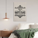 Tableau Happy Place Citation Motif Brodé - Magnusson - Alu-Dibond