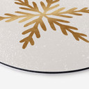 Vægcirkel Orara Studio - Golden Snowflakes – print på aluminium (Alu-Dibond)