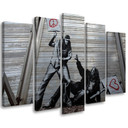 5 stykke lærredstryk, Banksy lærredstryk Street Art