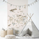 Kinderbehang, vliesbehang met illustratie Kids Walls beige