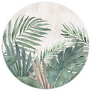 Fototapeta Jungle Leaves Green Watercolour - Bloomery Decor - okrągła - tapeta flizelinowa/tapeta fl