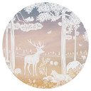 Wandtattoo Friedlicher Wald mit Hirschen und Füchsen - Ombre - Kikki Belle - Rund