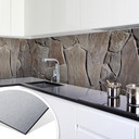 Küchenrückwand - Alu-Dibond-Silber - Mediterrane Mauer