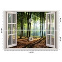 Fototapete Fensterblick Morgen im Wald