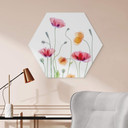 Hexagon Dibond Disher - Colourful Poppies