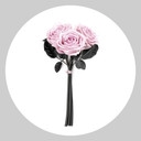 Sticker mural Kubistika - Roses sauvages - Rond