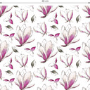 Tapet med mønster - illustrerede blomster - pink