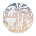 Plakat Jungle Paradise z dzikimi zwierzętami - Ombre - Kikki Belle - Round