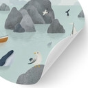 Muursticker Maritiem Kustmotief met Vuurtoren - Oliver Robins - Rond