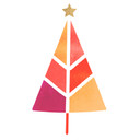 Wandtattoo Bunter Weihnachtsbaum - Kubistika