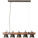 Pendelleuchte Maria, braun, 115 x 95 cm, Holz Pendellampe, dimmbar