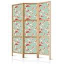 Japanischer Paravent, Raumteiler freistehend, Trennwand - Fish and Japanese Pattern