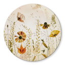 Glasbillede - Vilde engblomster i sollys - Talen - Rund