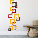 Wallsticker - Retro Firkanter Orange