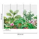 grønt og hvidt non-woven tapet Designwalls Tropical Wall 