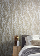 blomster- og fleecetapet Natural Opulence i beige