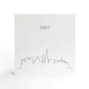 Billede af træ til at sætte op - Skyline Paris Outline - 15x15 cm