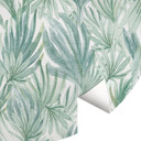 Fototapeta zielona botaniczna - liście palmowe w dżungli - Bloomery Decor - Okrągła - Samoprzylepna 