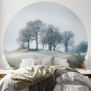 Frostiga kullar | natur fototapet väggmålning - Eisenmann - rund - non-woven tapet/självhäftande non