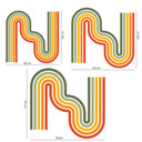 Wallsticker retro stribe form sæt (6 dele) | regnbuefarver